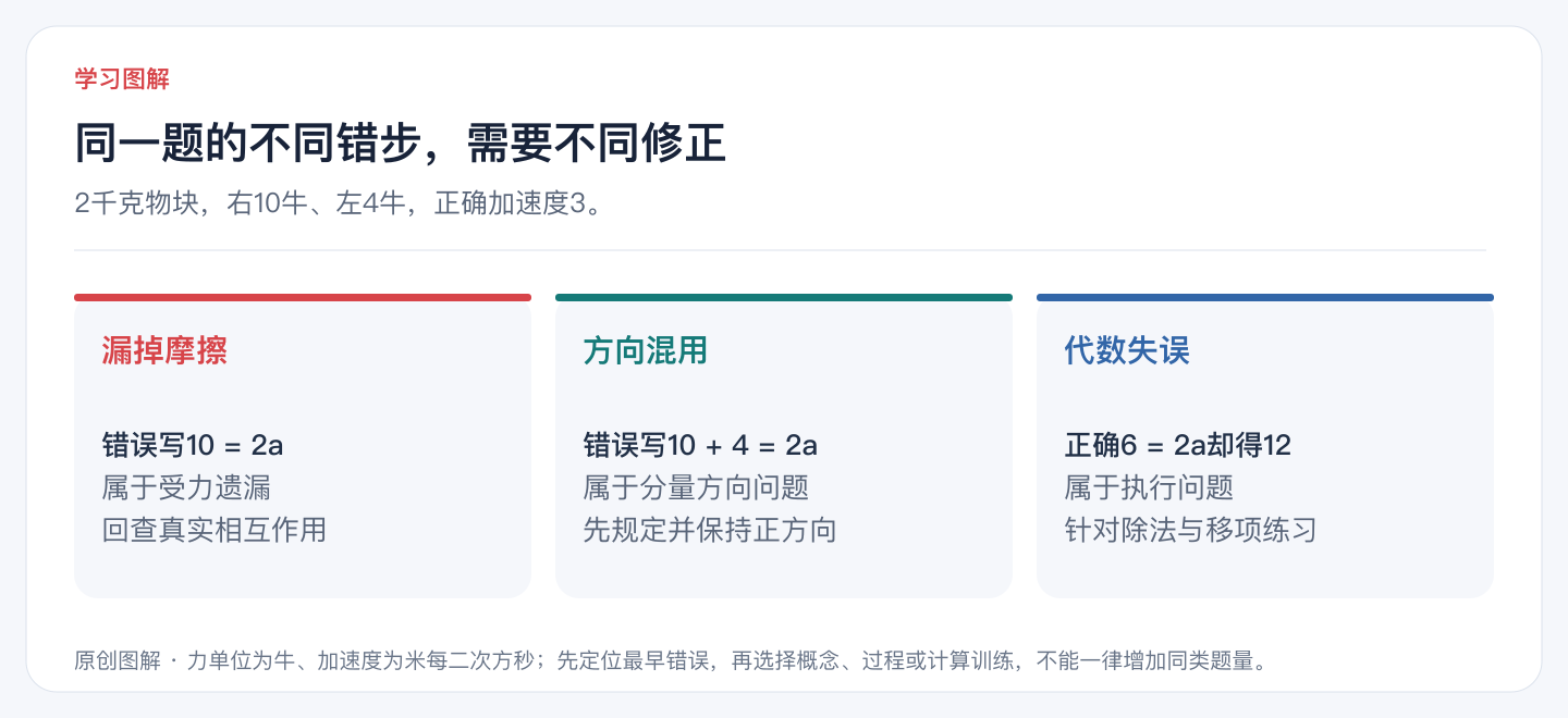 同一题的不同错步,需要不同修正