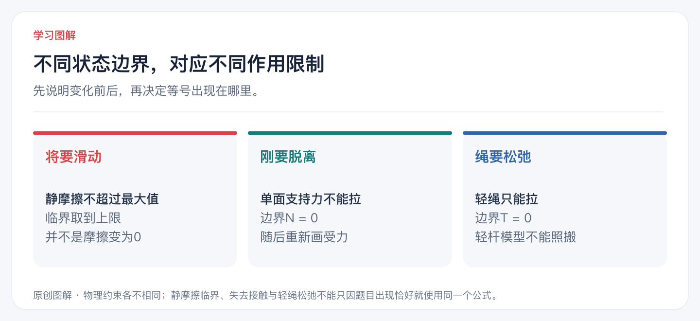 不同状态边界,对应不同作用限制