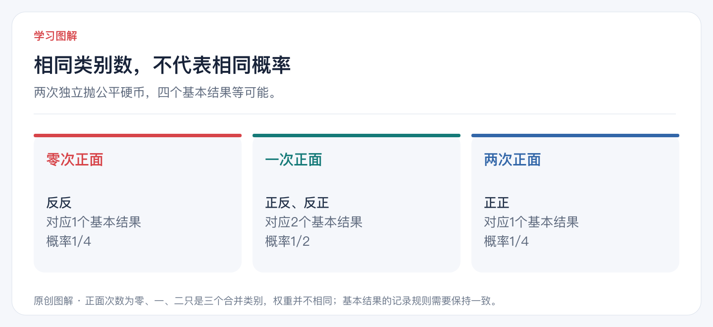 相同类别数，不代表相同概率